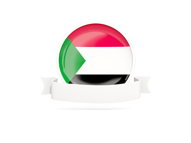 Flag with empty ribbon. Download flag icon of Sudan at PNG format