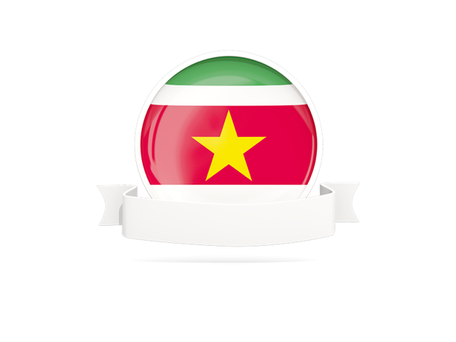 Flag with empty ribbon. Download flag icon of Suriname at PNG format
