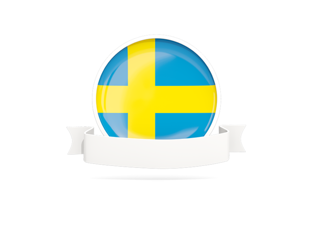 Флаг с белой лентой. Скачать флаг. Швеция
