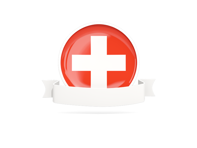 Flag with empty ribbon. Download flag icon of Switzerland at PNG format