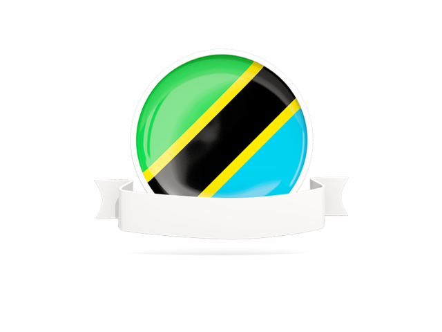 Flag with empty ribbon. Download flag icon of Tanzania at PNG format