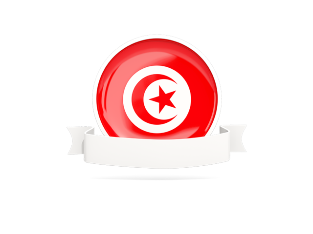Flag with empty ribbon. Download flag icon of Tunisia at PNG format