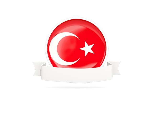 Flag with empty ribbon. Download flag icon of Turkey at PNG format