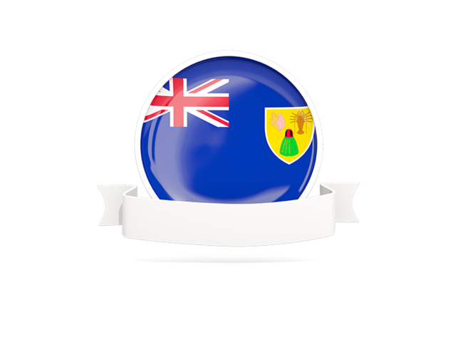 Flag with empty ribbon. Download flag icon of Turks and Caicos Islands at PNG format