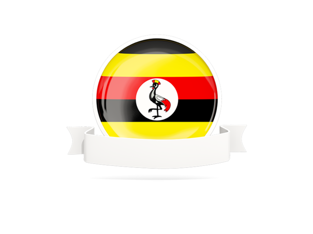 Flag with empty ribbon. Download flag icon of Uganda at PNG format