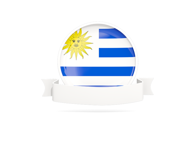 Flag with empty ribbon. Download flag icon of Uruguay at PNG format