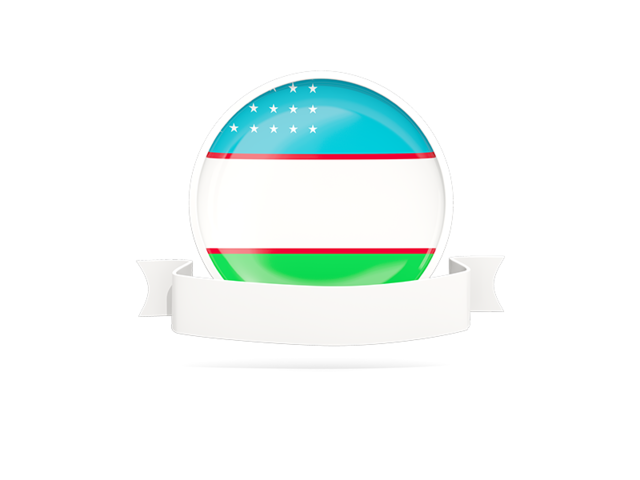 Flag with empty ribbon. Download flag icon of Uzbekistan at PNG format
