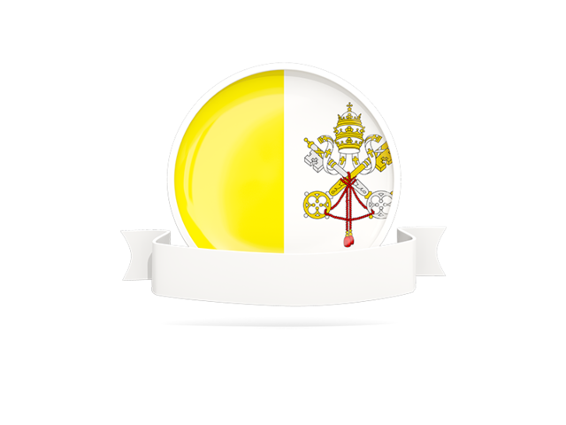 Flag with empty ribbon. Download flag icon of Vatican City at PNG format