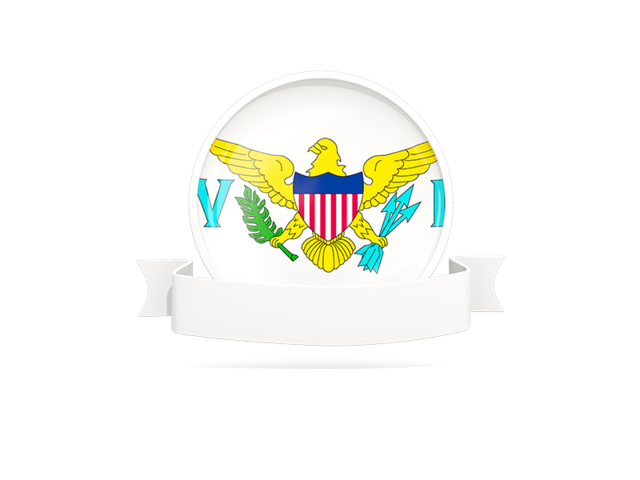 Flag with empty ribbon. Download flag icon of Virgin Islands of the United States at PNG format