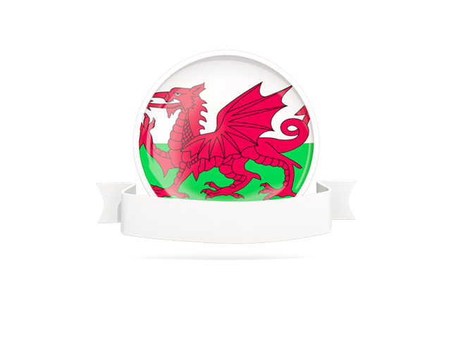 Flag with empty ribbon. Download flag icon of Wales at PNG format