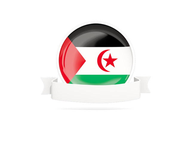 Flag with empty ribbon. Download flag icon of Western Sahara at PNG format