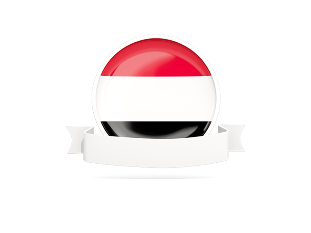 Flag with empty ribbon. Download flag icon of Yemen at PNG format