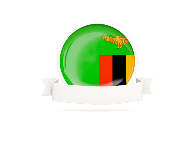 Flag with empty ribbon. Download flag icon of Zambia at PNG format