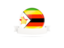 Zimbabwe. Flag with empty ribbon. Download icon.