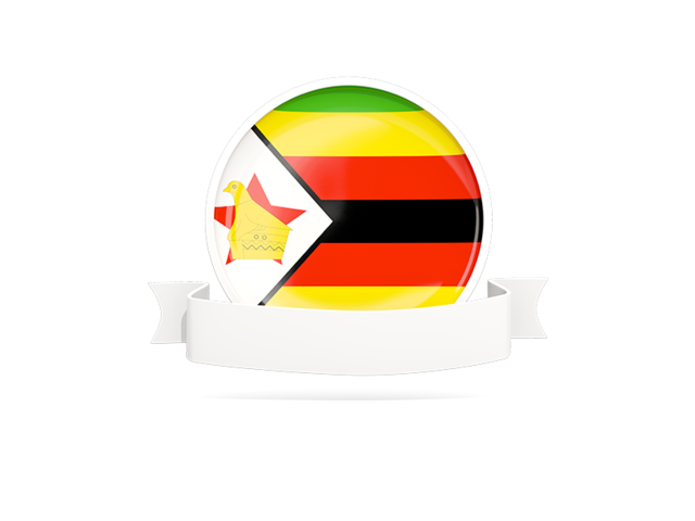 Flag with empty ribbon. Download flag icon of Zimbabwe at PNG format