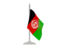 Afghanistan. Flag with flagpole. Download icon.