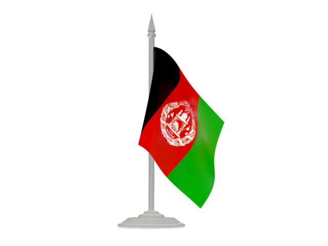Флаг с флагштоком. Скачать флаг. Афганистан
