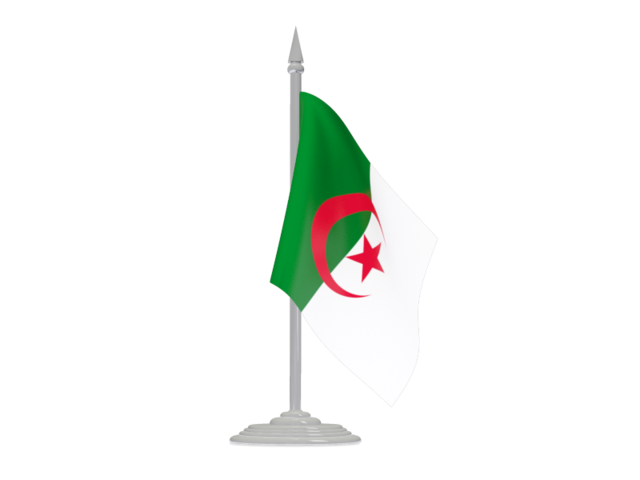 Flag with flagpole. Download flag icon of Algeria at PNG format