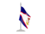 Американское Самоа. Флаг с флагштоком. Скачать иллюстрацию.