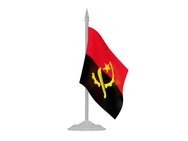 Flag with flagpole. Download flag icon of Angola at PNG format