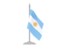 Argentina. Flag with flagpole. Download icon.