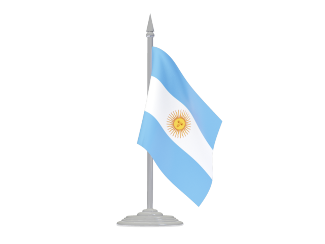 Flag with flagpole. Download flag icon of Argentina at PNG format