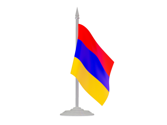 Flag with flagpole. Download flag icon of Armenia at PNG format