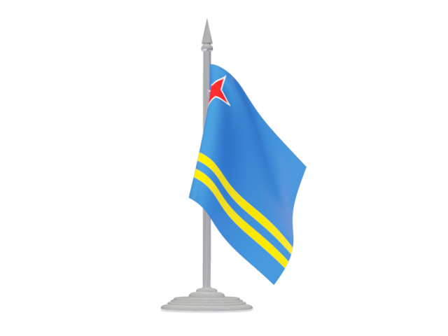 Flag with flagpole. Download flag icon of Aruba at PNG format