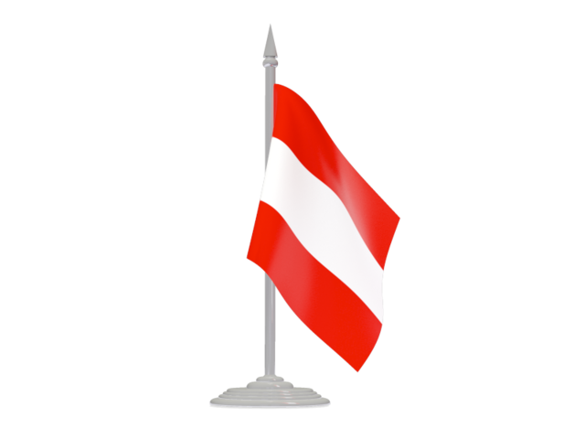 Flag with flagpole. Download flag icon of Austria at PNG format