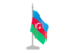Azerbaijan. Flag with flagpole. Download icon.