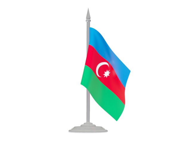 Flag with flagpole. Download flag icon of Azerbaijan at PNG format