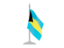 Bahamas. Flag with flagpole. Download icon.