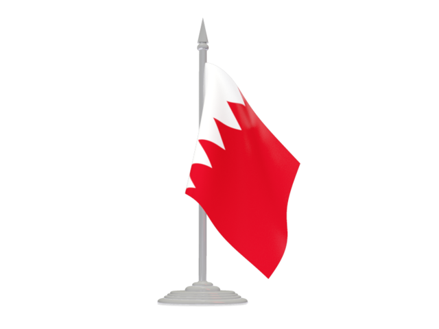 Флаг с флагштоком. Скачать флаг. Бахрейн