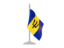 Barbados. Flag with flagpole. Download icon.