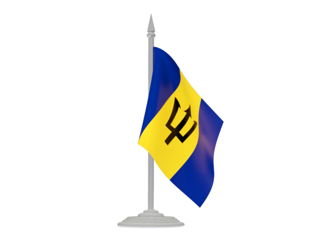 Flag with flagpole. Download flag icon of Barbados at PNG format
