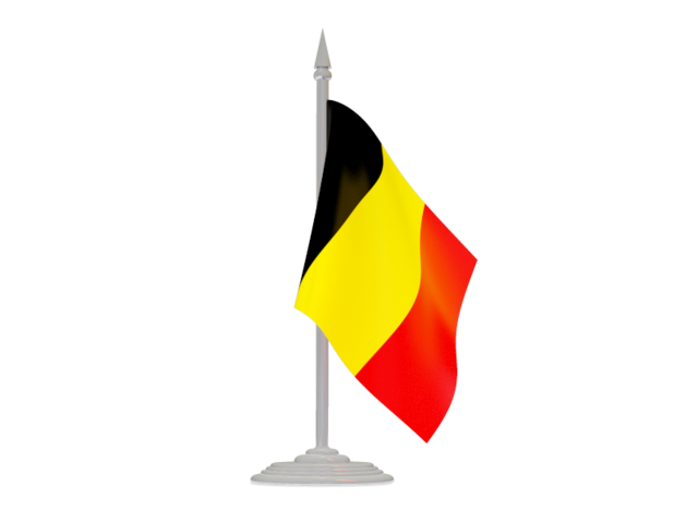 Флаг с флагштоком. Скачать флаг. Бельгия
