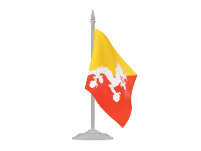 Flag with flagpole. Download flag icon of Bhutan at PNG format