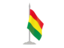 Bolivia. Flag with flagpole. Download icon.