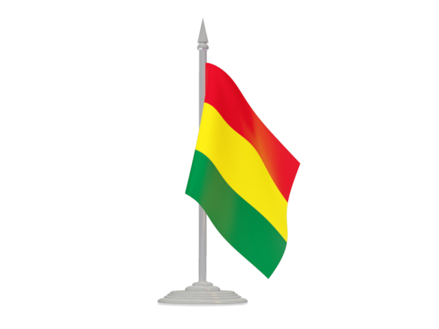 Flag with flagpole. Download flag icon of Bolivia at PNG format
