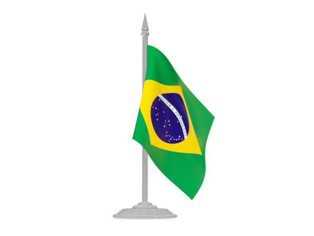 Flag with flagpole. Download flag icon of Brazil at PNG format