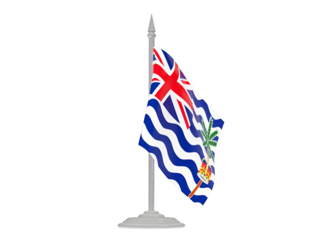 Флаг с флагштоком. Скачать флаг. Британская территория в Индийском океане