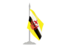 Brunei. Flag with flagpole. Download icon.