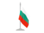 Bulgaria. Flag with flagpole. Download icon.