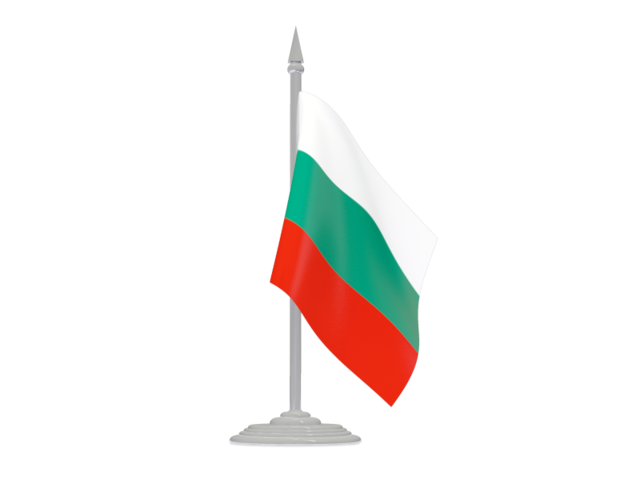 Flag with flagpole. Download flag icon of Bulgaria at PNG format