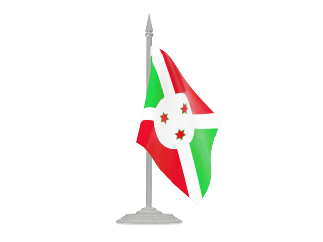 Flag with flagpole. Download flag icon of Burundi at PNG format