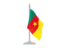 Cameroon. Flag with flagpole. Download icon.