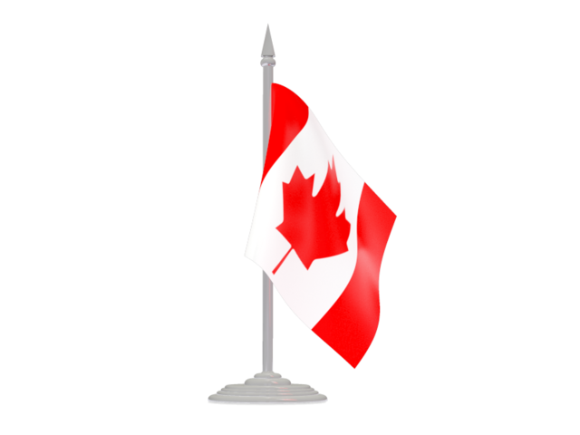 Флаг с флагштоком. Скачать флаг. Канада