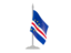 Cape Verde. Flag with flagpole. Download icon.