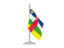 Central African Republic. Flag with flagpole. Download icon.