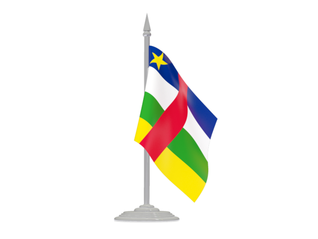 Флаг с флагштоком. Скачать флаг. Центральноафриканская Республика
